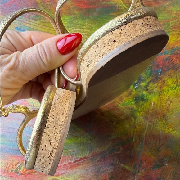 Gabriela Hearst Gia Flat Sandal in Gold Metallic Nappa Leather Sz. 38.5 w. Box - Picture 10 of 16